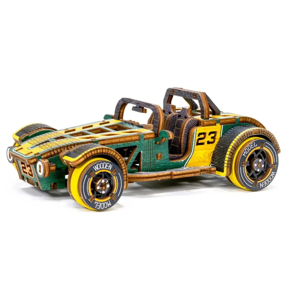 Wooden 3D Roadster Convertible Car Puzzle DIY Model Kit