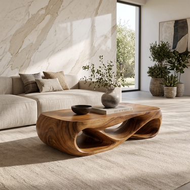 Nerisse Ribbon Aperture Sculptural Coffee Table