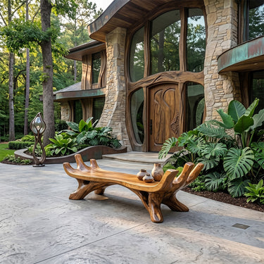 Root Form Sculptural Wood Garden Bench