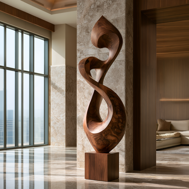 Tall Infinity Twist Sculpture with Open Loop Form