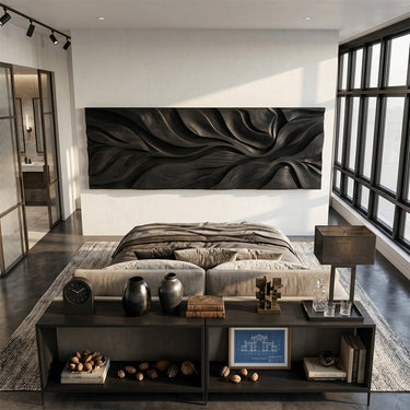 Abstract Flow Relief Wall Art Panel for Modern Organic Interiors