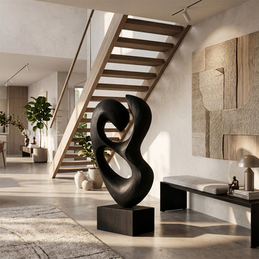 Abstract Infinity Garden Sculpture With Interlocking Organic Forms