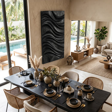 Sculptural Wave Wood Wall Art Panel For Modern Interiors