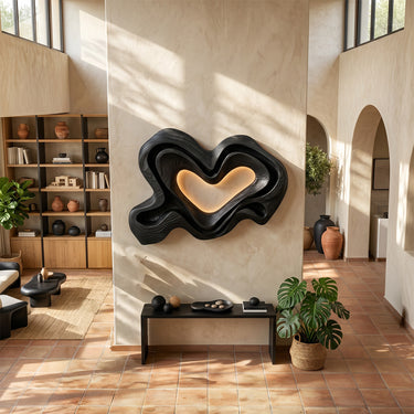 Open Heart Wood Wall Sculpture for Bedroom Decor