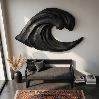 Abstract Cresting Wave Wall Sculpture
