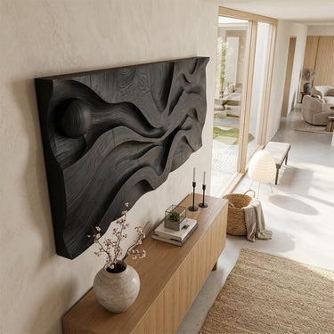 Abstract Flowing Wave Relief Wall Art Panel