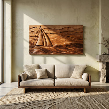 Sailboat Ocean Wood Wall Art for Coastal Decor