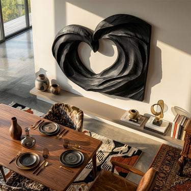 Heart Wave Wood Wall Sculpture for Coastal Decor