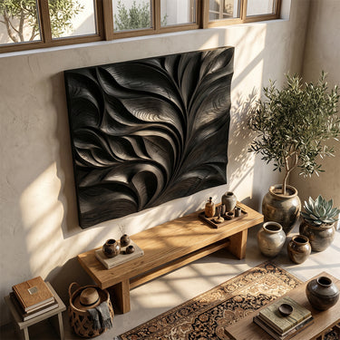 Abstract Botanical Flow Relief Wall Art