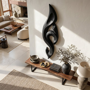 Vertical Flow Wood Wall Sculpture for Modern Decor