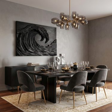 Wood Wave Wall Decor With Deep Carved Ocean Relief Design