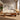 Waterfall Solid Wood Coffee Table with Storage Cabinet