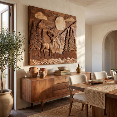 Mountain Deer Wilderness Relief Wall Art