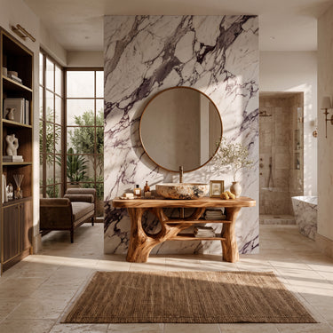 Sculpted Branchwork Open Shelf Bathroom Vanity