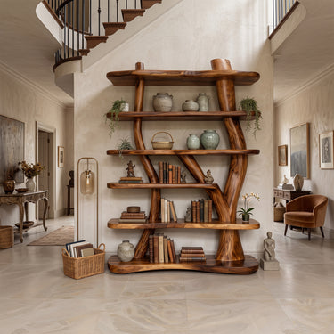 Organic Tree Frame Bookshelves with Six Open Display Shelves