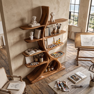 Sculptural Tree Branch Bookshelves with Five Open Shelves