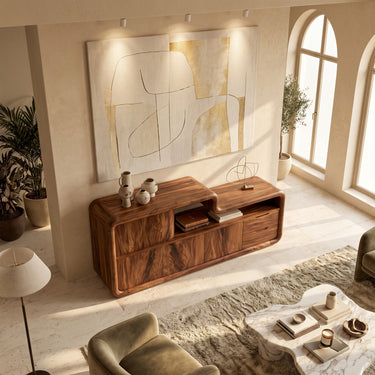 Cascading Step Sideboard with Curved Waterfall Frame