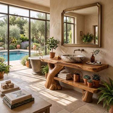 Sculpted Treeform Open Shelf Bathroom Vanity
