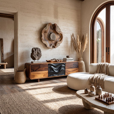 Ripple Center Sideboard with Sculptural Wave Drawer Fronts