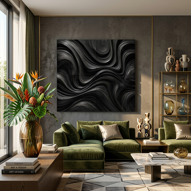 Abstract Flow Wood Wall Art Panel for Organic Modern Interiors