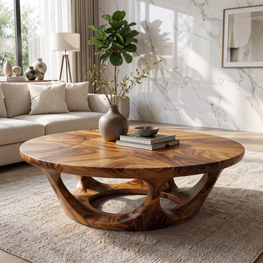 Lunara Sculptural Round Coffee Table