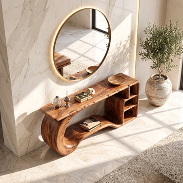 Orelia Crescent Storage Console Table