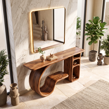 Velmora Crescent Niche Console Table