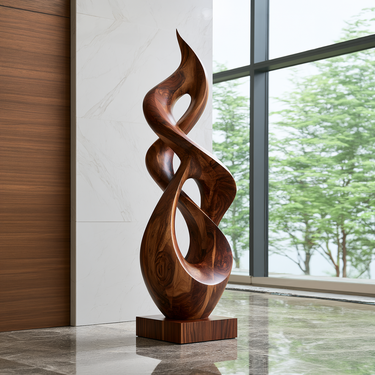Tall Infinity Twist Sculpture with Open Ribbon Form