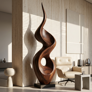 Tall Flame Sculpture with Circular Open Center