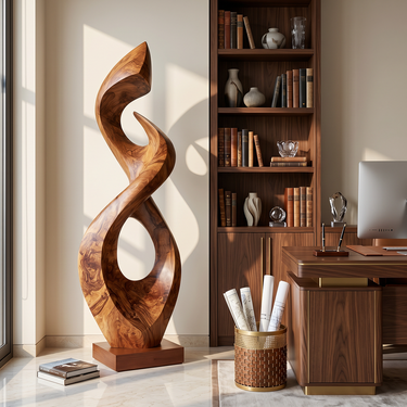Tall Infinity Flame Sculpture with Open Loop Form