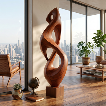 Tall Infinity Loop Sculpture with Flowing Open Form