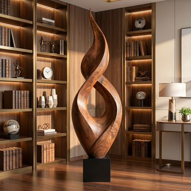 Tall Infinity Flame Sculpture with Open Center Form