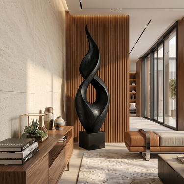 Tall Infinity Flame Sculpture with Open Center Form